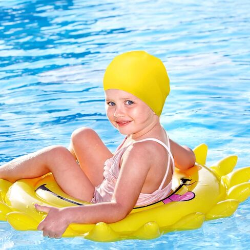 6 قطع من قبعات السباحة المصنوعة من السيليكون للشعر الطويل للجنسين، قبعة السباحة للفتيات، قبعة سباحة مقاومة للماء للضفائر والمجدل، شعر طويل سميك مجعد، الأطفال والنساء والرجال والأولاد، متعدد الألوان in Kuwait