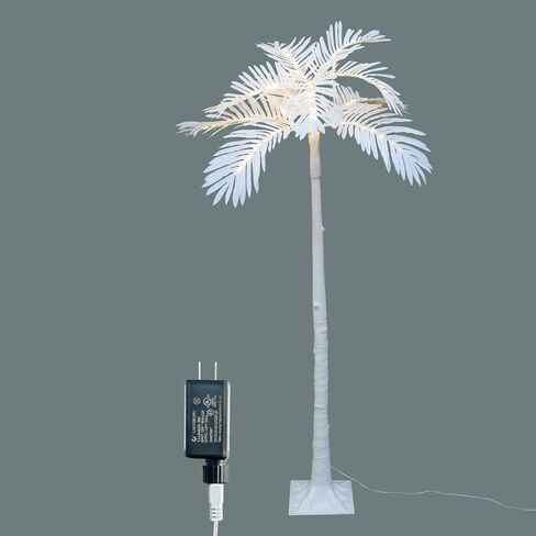 Lighted 6FT Artificial Lighted Palm Tree Coconut Tree, 120 LED Lights, Decoration for Home, Party, Christmas, Nativity, Outside Patio (White) in Saudi Arabia