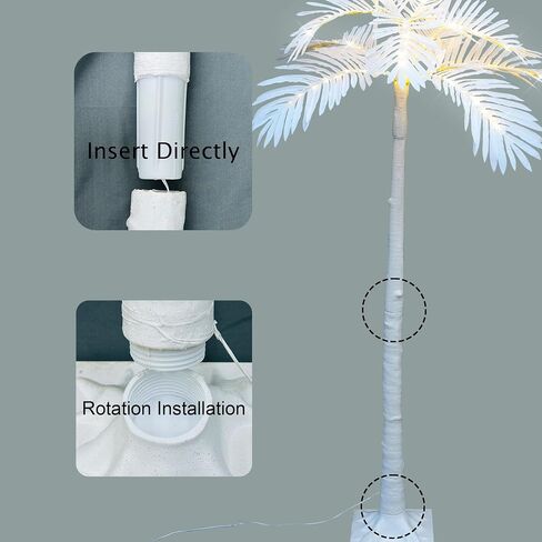 Lighted 6FT Artificial Lighted Palm Tree Coconut Tree, 120 LED Lights, Decoration for Home, Party, Christmas, Nativity, Outside Patio (White) in Saudi Arabia