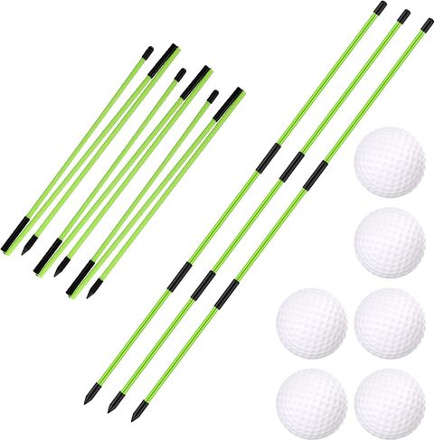 Golf Alignment Rods 6 Pcs 48 Inch Foldable Alignment Rods, Golf Alignment Aid Practice Rods Golf Alignment Rods Training Aid for Aiming, Putting, Posture Corrector, Portable Golf Training Tool in Saudi Arabia