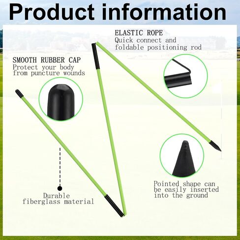 Golf Alignment Rods 6 Pcs 48 Inch Foldable Alignment Rods, Golf Alignment Aid Practice Rods Golf Alignment Rods Training Aid for Aiming, Putting, Posture Corrector, Portable Golf Training Tool in Saudi Arabia