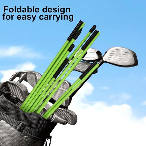 Golf Alignment Rods 6 Pcs 48 Inch Foldable Alignment Rods, Golf Alignment Aid Practice Rods Golf Alignment Rods Training Aid for Aiming, Putting, Posture Corrector, Portable Golf Training Tool in Saudi Arabia