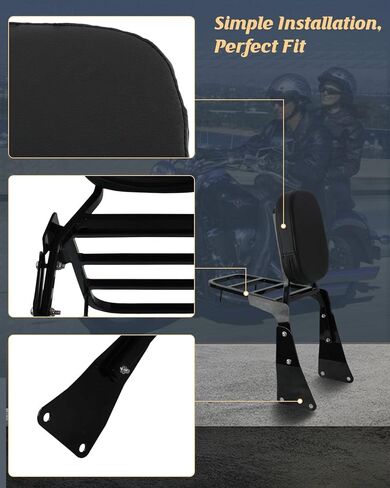 وسادة مسند ظهر خلفي للركاب قابلة للفصل مع رف أمتعة مناسب لكاواساكي فولكان 1500 1996-2018 in Kuwait