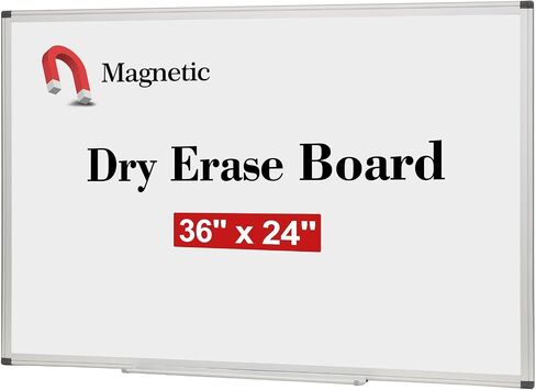 Comix Magnetic Dry Erase Board,Wall Mounted Whiteboard, Aluminum Frame White Board with Pen Tray for Office School Home (36" x 24") in Saudi Arabia