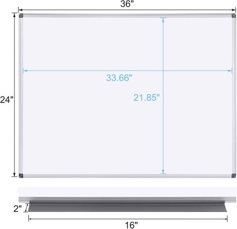 Comix Magnetic Dry Erase Board,Wall Mounted Whiteboard, Aluminum Frame White Board with Pen Tray for Office School Home (36" x 24") in Saudi Arabia