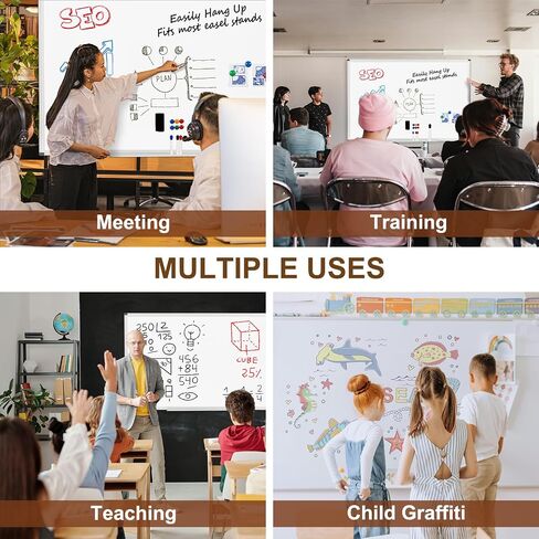 Comix Magnetic Dry Erase Board,Wall Mounted Whiteboard, Aluminum Frame White Board with Pen Tray for Office School Home (36" x 24") in Saudi Arabia