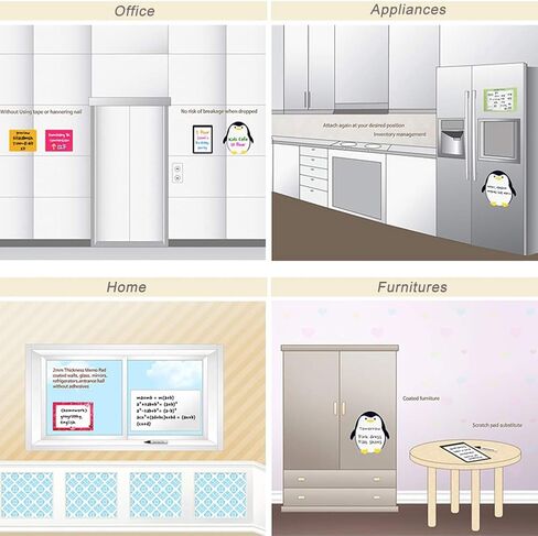 Dry Erase Board Refrigerator Whiteboard Wall Sticker Easy Removable Non Magnetic - Marker Board Sheets Easy Attached & Detached on Glass Without Glue - for Office Restaurant Simple Memo in Saudi Arabia