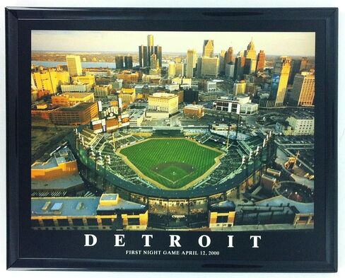 Detroit Tigers Comerica Park and Old Tigers Stadium - Set of 2 Framed Lithographs of Dramatic Aerial Photos - Treasured Collector Items and Unique Gift! in Saudi Arabia