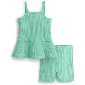 Monica + Andy Baby Organic Peplum Tank + مجموعة قصيرة