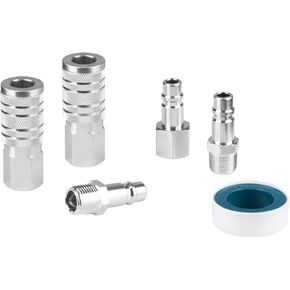 1/2" Air Hose Fittings, I/M High Flow 1/2" FNPT Air Coupler 2PCS, 3-Piece 1/2" Plug, Air Compressor Accessories Quick Connect Fittings 300PSI, Teflon Tape