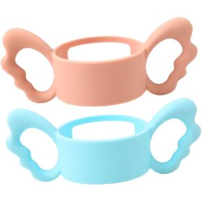 BESPORTBLE 2Pcs Silicone Bottle Handles for Boy Girl Smooth Grip Easy to Install Adorable Design for Parents Comfortable and Practical Feeding Accessory