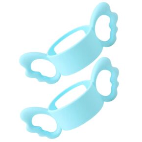 MERRYHAPY 2Pcs Silicone Bottle Handles Fit for Wide Neck Feeding Bottles Easy Installation and Leak Design Adorable Shape Durable and Reusable for Newborns