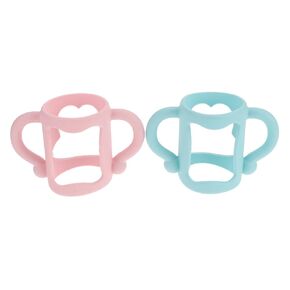 2pcs Bottle Handle Ergonomic Silicone Bottle Holder Non- Design for Newborns Adorable Colors for Hands Use