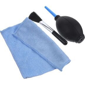 Silicone Air Blower for Camera Lens Cleaning with Brush and Cloth Compact Dust Cleaner for DSLR and Camcorders Flexible Tip to Avoid Scratches Portable and Lightweight