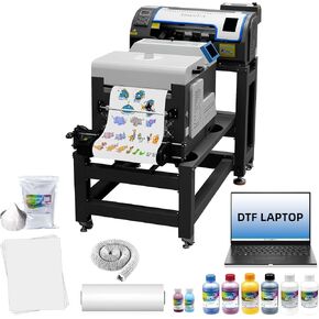 Lancelot M1630 Pro DTF Printer Bundle: 2X Speed of L1800/R1390, Auto Film Cutter & Anti-Clog System, Plug-and-Play A3 dtf printer T-Shirt Printing Machine for DIY/Apparel Business (Printer+Laptop+Ink)