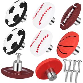 DOITOOL Sports Ball Drawer Knobs for Boys Basketball Soccer Set Easy Install PVC and Girls' Dresser Cabinet Hardware
