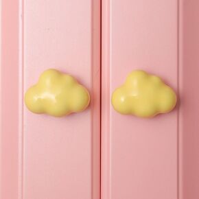 Lovely Cloud Ceramic Handle with Hardware Handle Nordic Style Children's Room Wardrobe Door Drawer Home Drawer Pulls - (Color: Princess Pink)