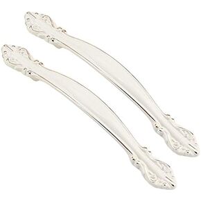 2PCS Vintage Cabinet Handles White Furniture Door Pull Handles Antique Bow Pulls Cabinet Knobs Door Levers Cupboard Door Handles (Hole Distance 128mm) in Kuwait