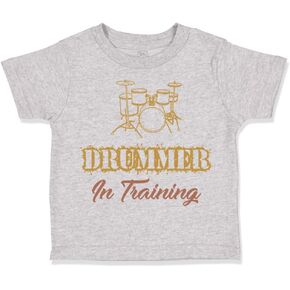 Toddler T-Shirt Drummer in Training Cotton Amazing Music Boy & Girl Clothes