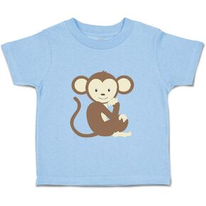 Toddler T-Shirt Monkey Sits Safari Cute Monkey Boy & Girl Clothes Baby Funny Tee