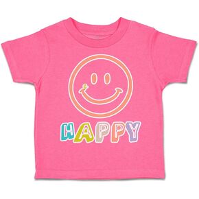 Toddler T-Shirt Happy Smiling Face Mindfulness Boy & Girl Clothes Baby Funny Tee