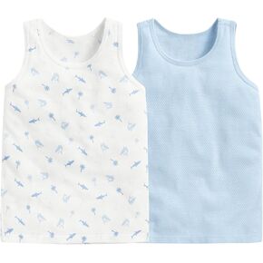 2-Pack Boys T-Shirts 100% Cotton Mesh Panels Breathable Summer Tees for Toddler 2-6 Years