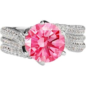 Fashion Sterling Silver Ladies Ring Gold Plated Shiny Multi Engagement Ring Exquisite Cushion Natural Cubic Zirconia Ring Eternal Wedding