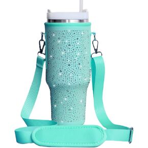 حقيبة كأس ستانلي سعة 40 أونصة، حقيبة حامل زجاجة مياه مع حامل بهلوان بحزام قابل للتعديل لإكسسوارات كأس ستانلي حقيبة ظهر ستانلي للكوب (اللون الوردي) in Kuwait