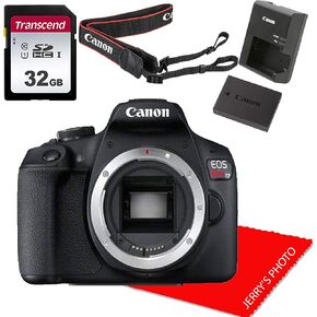 Canon EOS Rebel T7 DSLR Camera Body (No Lens) + 32GB Memory Bundle (Renewed)