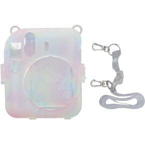 Fuji Mini 12 Protective Case with Detachable Strap & Photo - Clear PC Shell for Instant Camera (Dream Color)