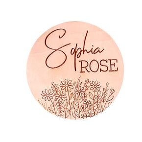 Personalized Newborn Name Announcement Sign for Hospital Girl - Single or Double Sided - Wood Birth Announcement Sign - Floral Baby Announcement Sign Customized (Double Sided)