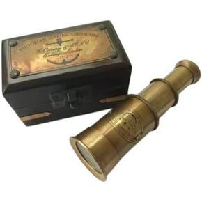 Victorian Brass Telescope with Wooden Box Nautical Maritime Spyglass 4 Inch.