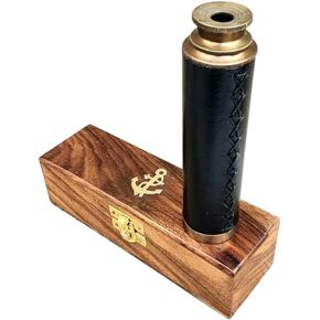 Nautical Pirate Spyglass Marine Brass 12 Inch Telescope with Wooden Box Optic Handmade.