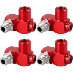 4 Pcs 1/4" NPT Air Hose Connectors – 360° Swivel Splitter, Aluminum Industrial Air Fittings, Pneumatic Tool Connector, 150 PSI Max for Air Compressors