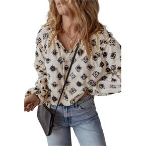 Women's Tie Neck Long Sleeve Blouse