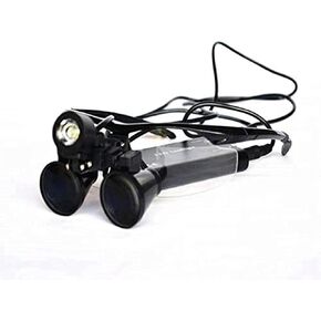 Magnifying Glasses 2.5/3.5X Binocular Magnifier Loupes+3W LED Headlight Headlamp, Blue (Black 3.5X)