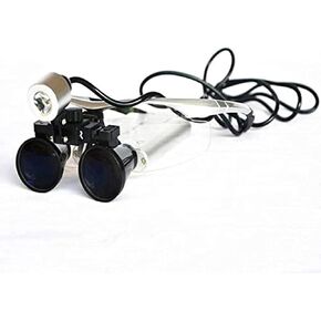 Magnifying Glasses 2.5/3.5X Binocular Magnifier Loupes+3W LED Headlight Headlamp, Blue (Silver 3.5X)