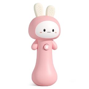 Bunny Baby Rattle Toy with Light & Sound – Interactive Teething & Sensory Toy – Ideal Easter Basket Stuffer for Baby 3-24 Months