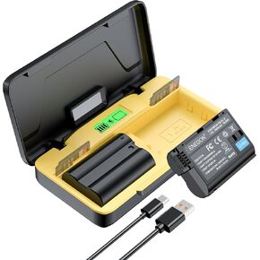 ENEGON EN-EL15/EL15 Dual Battery (2400mAh) and 20W Storage Fast Charger Set Compatible for Z5, Z6, Z7, D7100, D750, D7000, D7200, D610, D880, D810, D800 D600 D800e D810a D880 Digital Camera