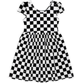 Little Sleepies Cap Sleeve Skater Dress for Girls ، Viscose من Bamboo ، فستان فتاة صغيرة مع جيوب