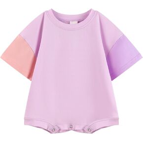 Bafeicao Baby Boy Girl Bubble Romper Color Block Shirt Sirt Tirt حديثي الولادة