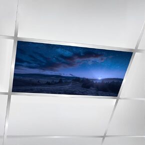 4 Pack Fluorescent Light Covers for Ceiling Lights sky valley Night Landscape Scenery Sky Star Space Star Magnetic Light Filters Diffuser Shade for Classroom Home Office School