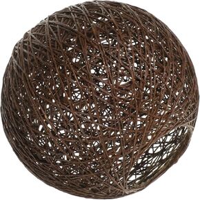 Angoily Delicate Rattan Ball Lampshade Indoor Table Lamp Cover for Warm Atmosphere Sturdy Easy to Install Ceiling Light Accessory Natural Decorative Lighting