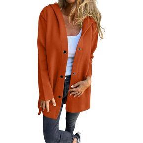 Casual Single Breasted Hooded Jacket, Hooded Jacket for Women 2024, Womens Long Winter Coats and Jackets