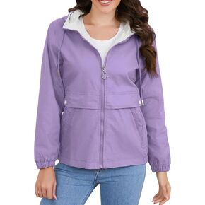FMCHICO Women's Jacket with Hood Warm Lightweight Waterproof Insulated Windbreaker