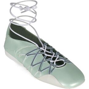 Women's Lace Up Ballet Flats Soft Suede Ballerina Sneaker with Ankle Wrap Classic Round Toe Comfortable Fashion Flat Dress Work Shoes