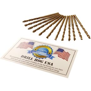 Drill Hog USA 1/8" Cobalt M42 Drill Bits 12 Pack