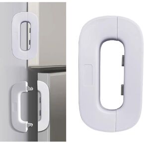 WINB Child Safety Strap Locks (1 Pack) - Baby Proof Cabinet & Drawer Locks for Toilet, Fridge, Doors with 3M Adhesive Pads, No Drilling Easy Installation, White