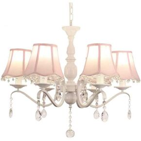 Romantic Girl Children's Room Chaner Crystal LED Chaner, 6-Head Lighting