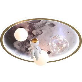 Astronaut Themed Ceiling Light with LED Acrylic Shade Modern Kids Chandelier for Children's Room Bedroom Nursery Creative Space Decor Pendant Light